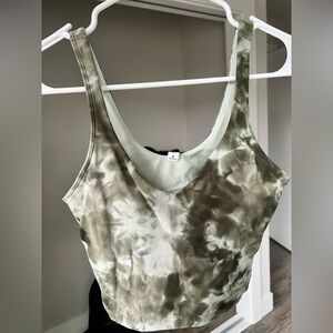 Green tie dye align bra